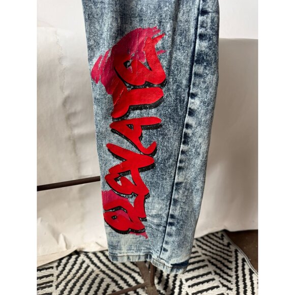 FWRD Denim Distressed Mens Graffiti Jeans Size 42 With Colorful Graphic Details - Picture 13 of 16